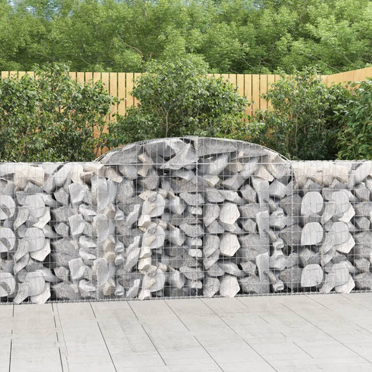 vidaXL Arched Gabion Baskets 11 pcs 300x50x100/120 cm Galvanised Iron