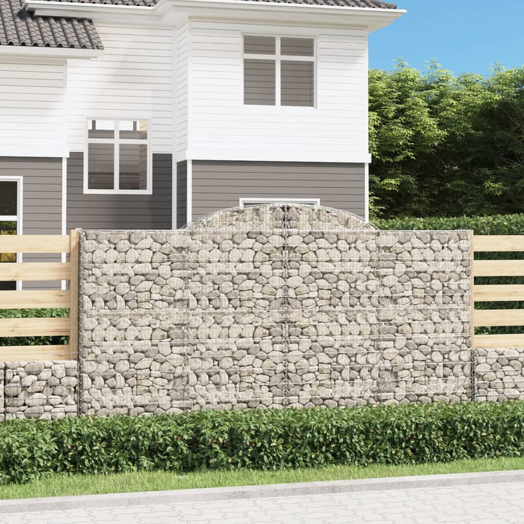 vidaXL Arched Gabion Baskets 6 pcs 300x50x160/180 cm Galvanised Iron