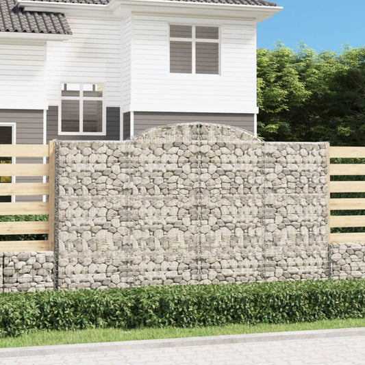 vidaXL Arched Gabion Baskets 11 pcs 300x50x180/200 cm Galvanised Iron