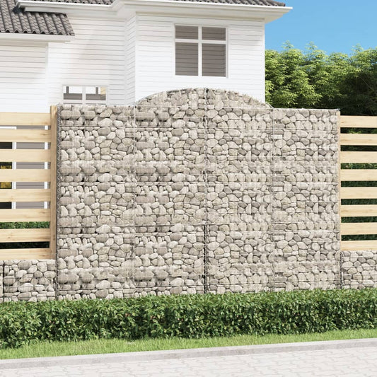 vidaXL Arched Gabion Baskets 5 pcs 300x50x220/240 cm Galvanised Iron