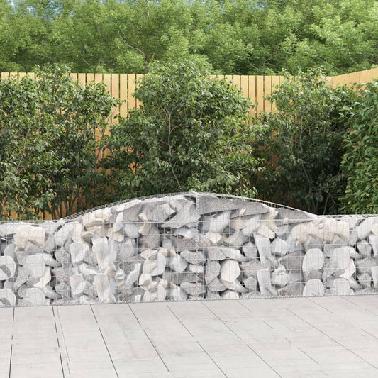 vidaXL Arched Gabion Baskets 4 pcs 400x30x60/80 cm Galvanised Iron