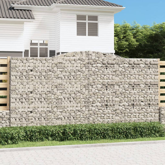 vidaXL Arched Gabion Baskets 3 pcs 400x30x200/220 cm Galvanised Iron