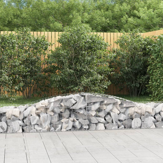 vidaXL Arched Gabion Baskets 3 pcs 400x50x40/60 cm Galvanised Iron