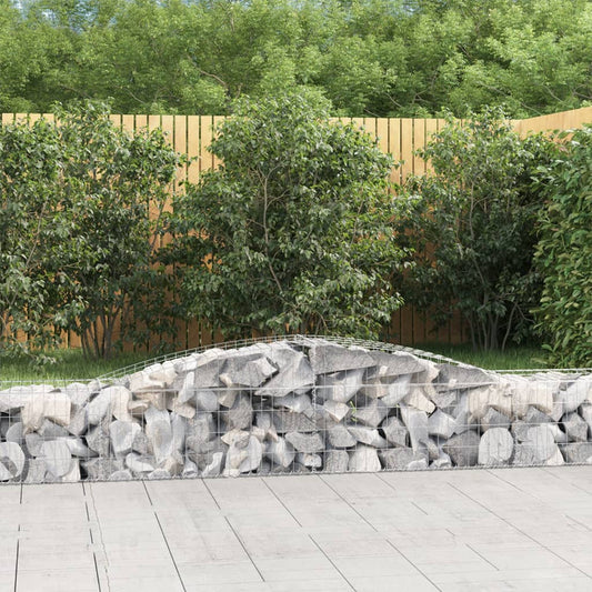 vidaXL Arched Gabion Baskets 7 pcs 400x50x40/60 cm Galvanised Iron