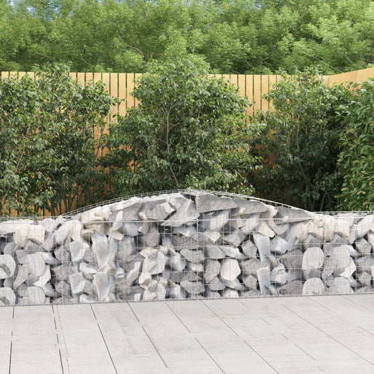 vidaXL Arched Gabion Baskets 15 pcs 400x50x60/80 cm Galvanised Iron