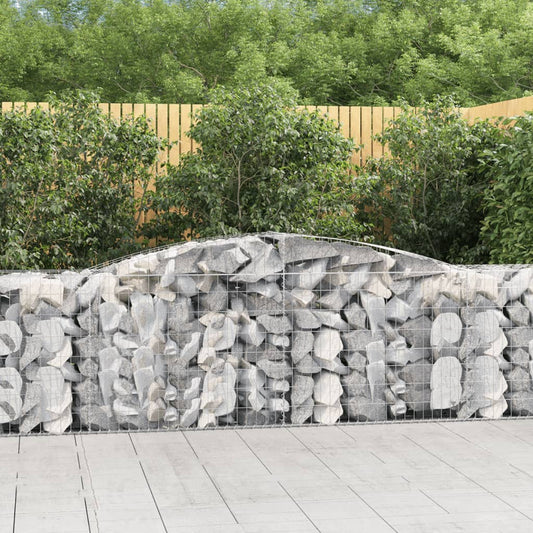 vidaXL Arched Gabion Baskets 4 pcs 400x50x80/100 cm Galvanised Iron