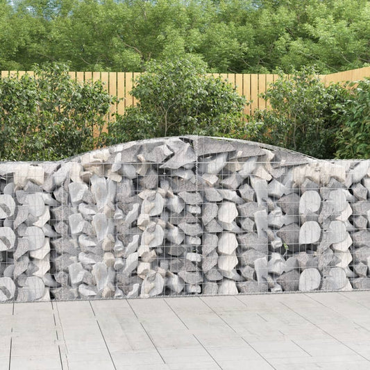 vidaXL Arched Gabion Baskets 10 pcs 400x50x100/120 cm Galvanised Iron