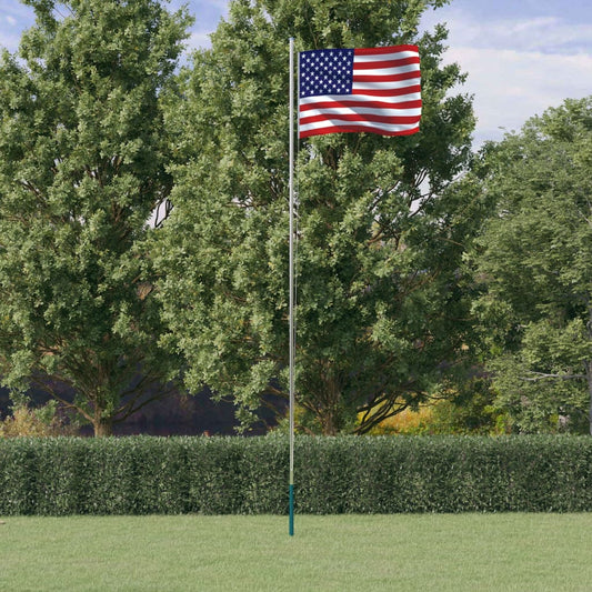 vidaXL US Flag and Pole 6.23 m Aluminium