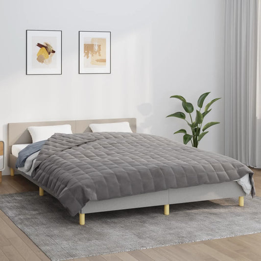 vidaXL Weighted Blanket Grey 220x235 cm King 11 kg Fabric