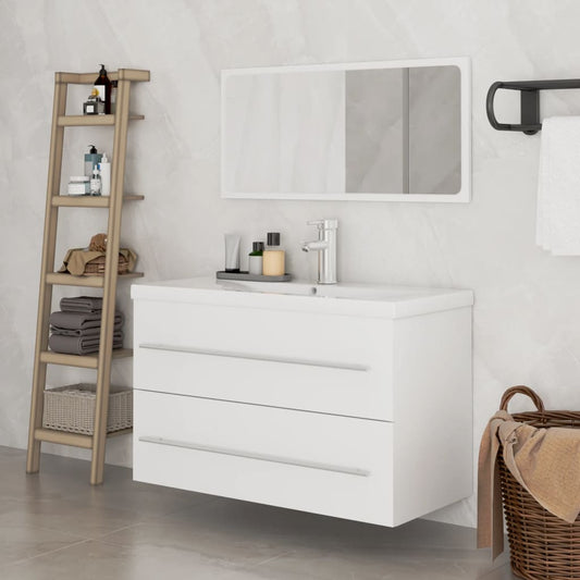 vidaXL 3 Piece Bathroom Furniture Set White