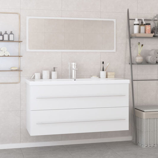 vidaXL Bathroom Furniture Set White Engineered Wood