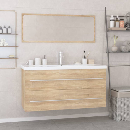vidaXL Bathroom Furniture Set Sonoma Oak Engineered Wood