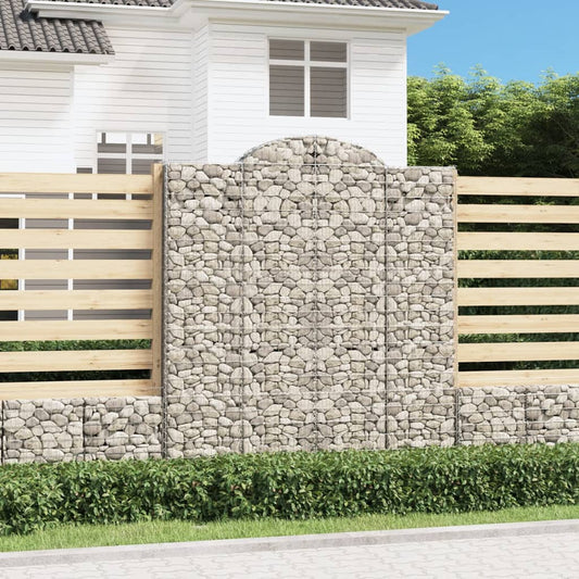 vidaXL Arched Gabion Basket 200x50x220/240 cm Galvanised Iron
