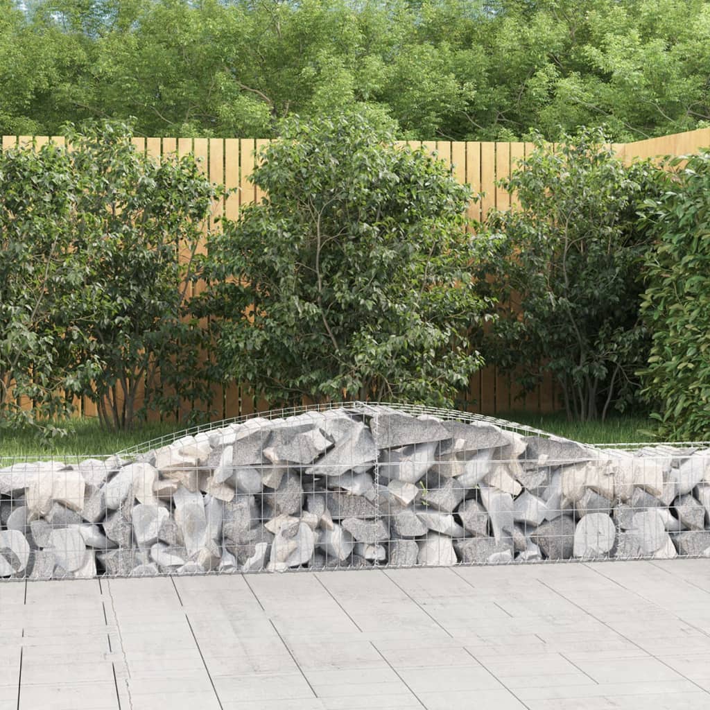vidaXL Arched Gabion Basket 400x50x40/60 cm Galvanised Iron