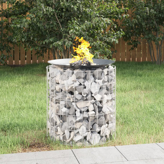 vidaXL Gabion Fire Pit íÖ 50 cm Galvanised Iron