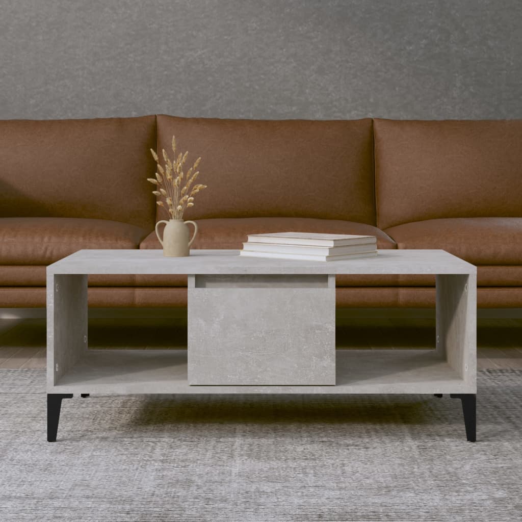 vidaXL Coffee Table Concrete Grey 90x50x36.5 cm Engineered Wood