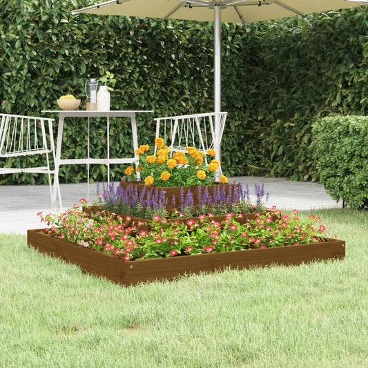 vidaXL Planter Honey Brown 80x80x27 cm Solid Wood Pine