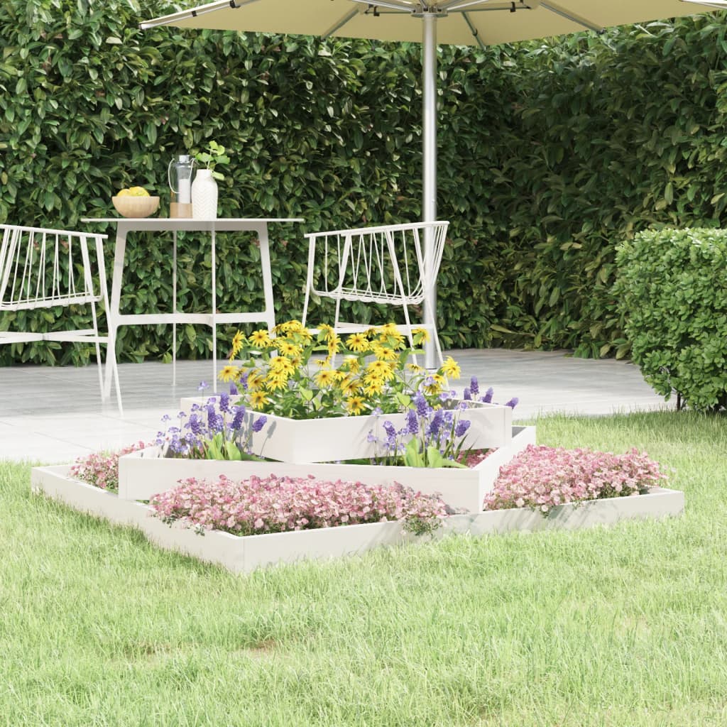 vidaXL Planter White 112x112x27 cm Solid Wood Pine