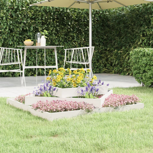 vidaXL Planter White 112x112x27 cm Solid Wood Pine
