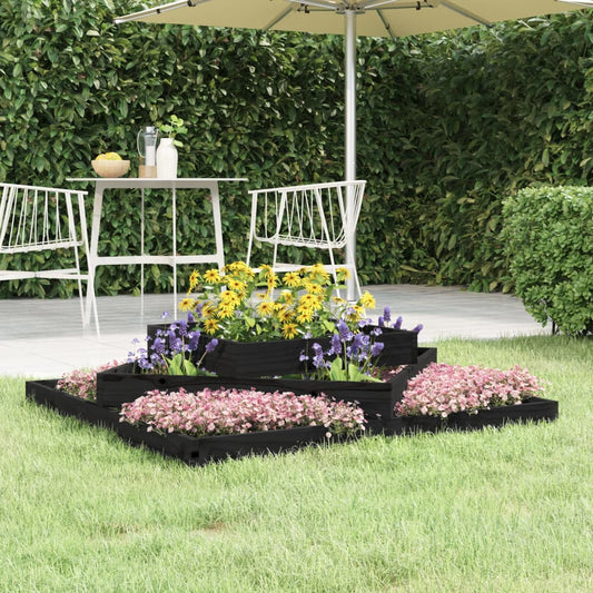 vidaXL Planter Black 112x112x27 cm Solid Wood Pine