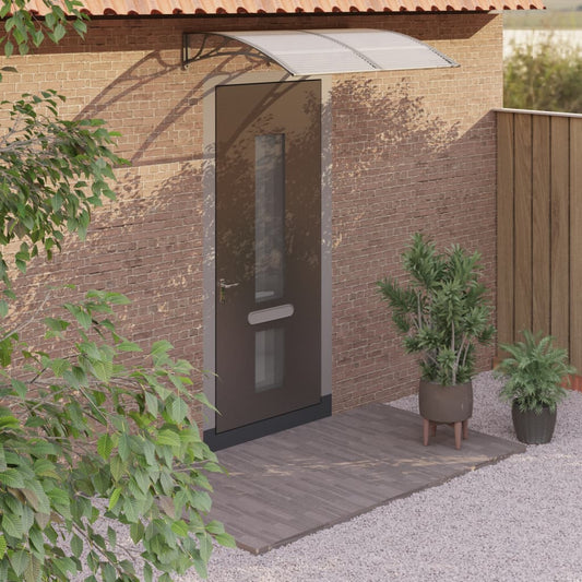 vidaXL Door Canopy Grey 150x100 cm Polycarbonate