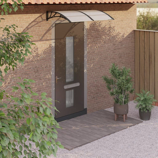 vidaXL Door Canopy Black and Transparent 150x80 cm Polycarbonate