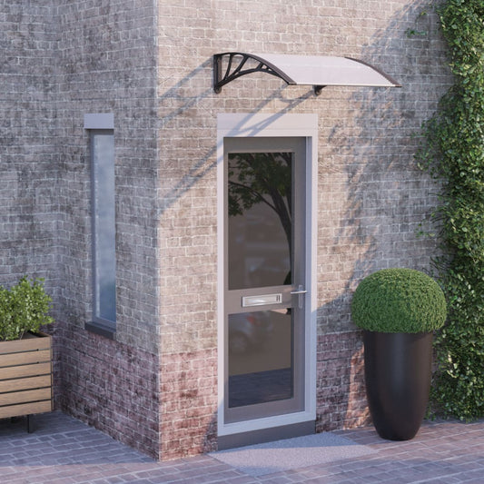 vidaXL Door Canopy Black and Transparent 80x80 cm Polycarbonate