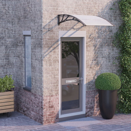 vidaXL Door Canopy Black and Transparent 100x80 cm Polycarbonate