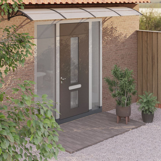 vidaXL Door Canopy Black and Transparent 350x80 cm Polycarbonate
