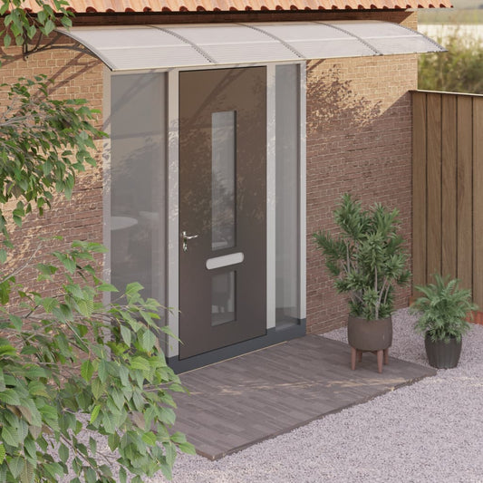 vidaXL Door Canopy Grey and Transparent 400x80 cm Polycarbonate