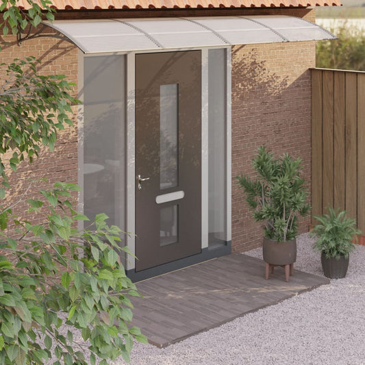 vidaXL Door Canopy Grey 400x100 cm Polycarbonate
