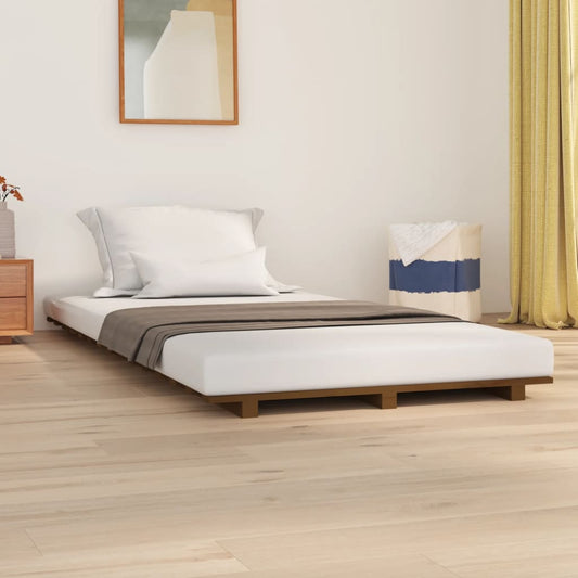 vidaXL Bed Frame Honey Brown 90x200 cm Solid Wood Pine