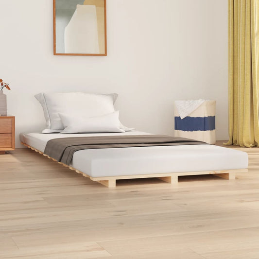 vidaXL Bed Frame 100x200 cm Solid Wood Pine