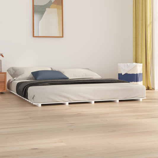 vidaXL Bed Frame White 160x200 cm Solid Wood Pine