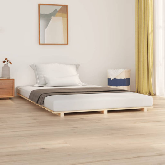 vidaXL Bed Frame 140x190 cm Solid Wood Pine
