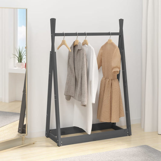 vidaXL Clothes Rack Grey 100x45x150 cm Solid Wood Pine