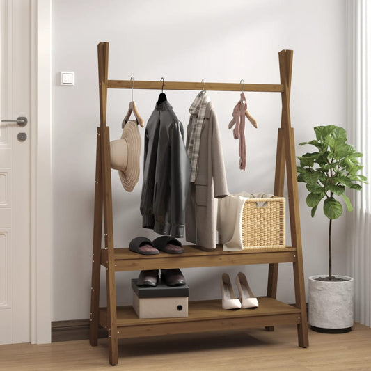 vidaXL Clothes Rack Honey Brown 100x45.5x150 cm Solid Wood Pine