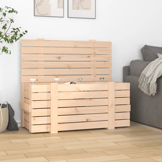 vidaXL Storage Box 91x40.5x42 cm Solid Wood Pine