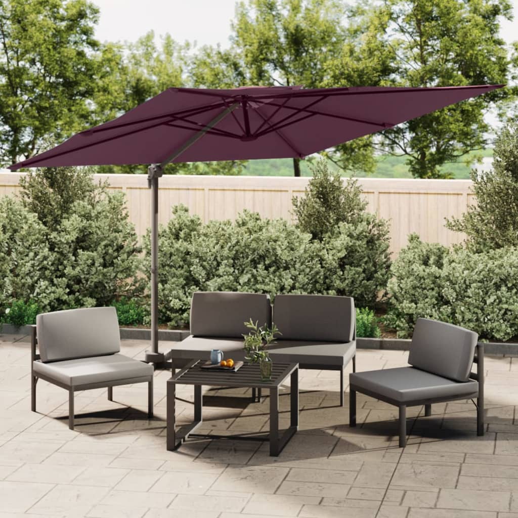 vidaXL Double Top Cantilever Umbrella Bordeaux Red 400x300 cm