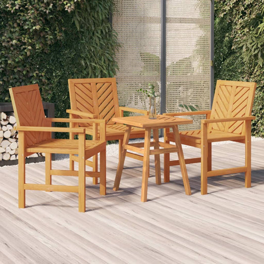 vidaXL Garden Dining Chairs 3 pcs Solid Wood Acacia