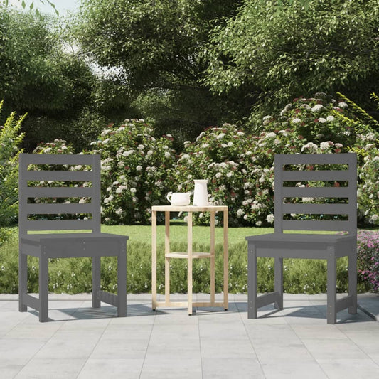 vidaXL Garden Chairs 2 pcs Grey 40.5x48x91.5 cm Solid Wood Pine
