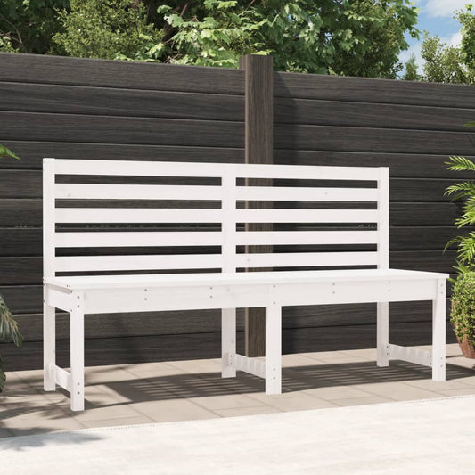 vidaXL Garden Bench White 157.5 cm Solid Wood Pine