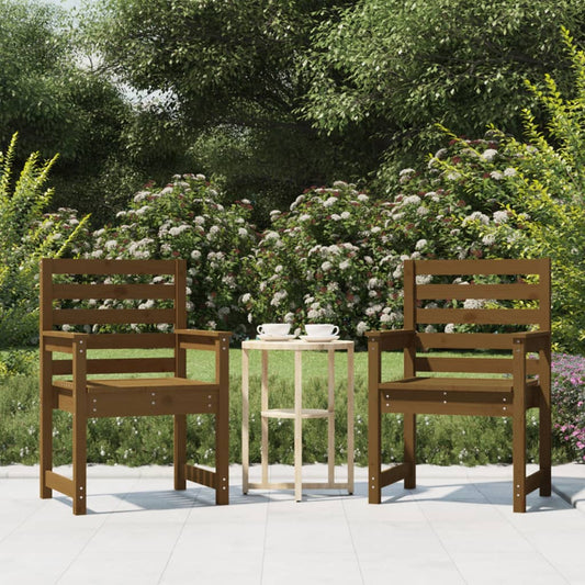 vidaXL Garden Chairs 2 pcs Honey Brown 60x48x91 cm Solid Wood Pine