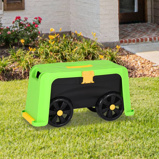 vidaXL 4-in-1 Garden Stool with Storage Bin 58.5x24x29.5 cm Polypropylene