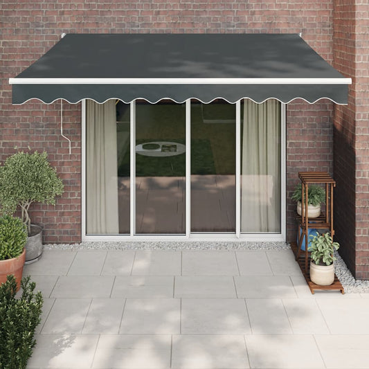 vidaXL Retractable Awning Anthracite 3x2.5 m Fabric and Aluminium