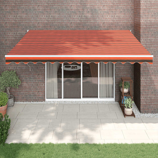 vidaXL Retractable Awning Orange and Brown 4x3 m Fabric and Aluminium