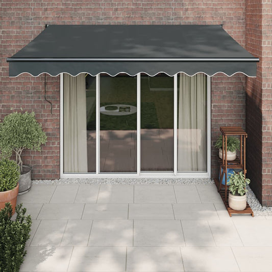 vidaXL Retractable Awning Anthracite 3.5x2.5 m Fabric and Aluminium