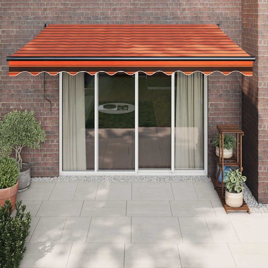 vidaXL Retractable Awning Orange and Brown 3x2.5 m Fabric and Aluminium