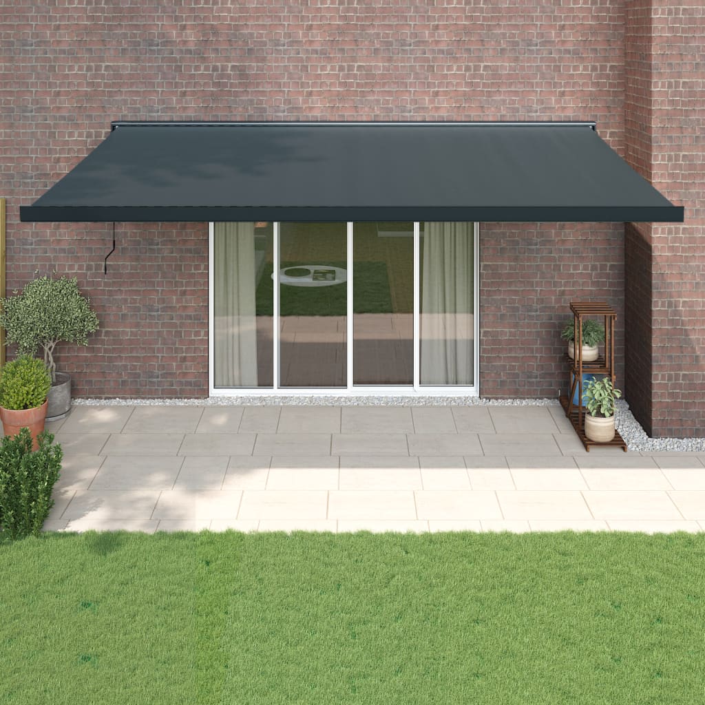 vidaXL Retractable Awning Anthracite 5x3 m Fabric and Aluminium