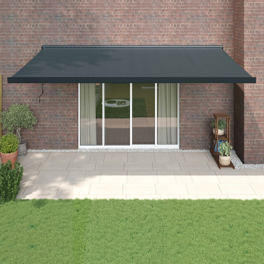 vidaXL Retractable Awning Anthracite 5x3 m Fabric and Aluminium